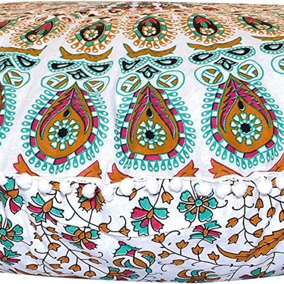 (Only Cover) Mandala Bohemian Meditation Floor Pillow Cover Home Decor, 32'' - Picture 3 of 5